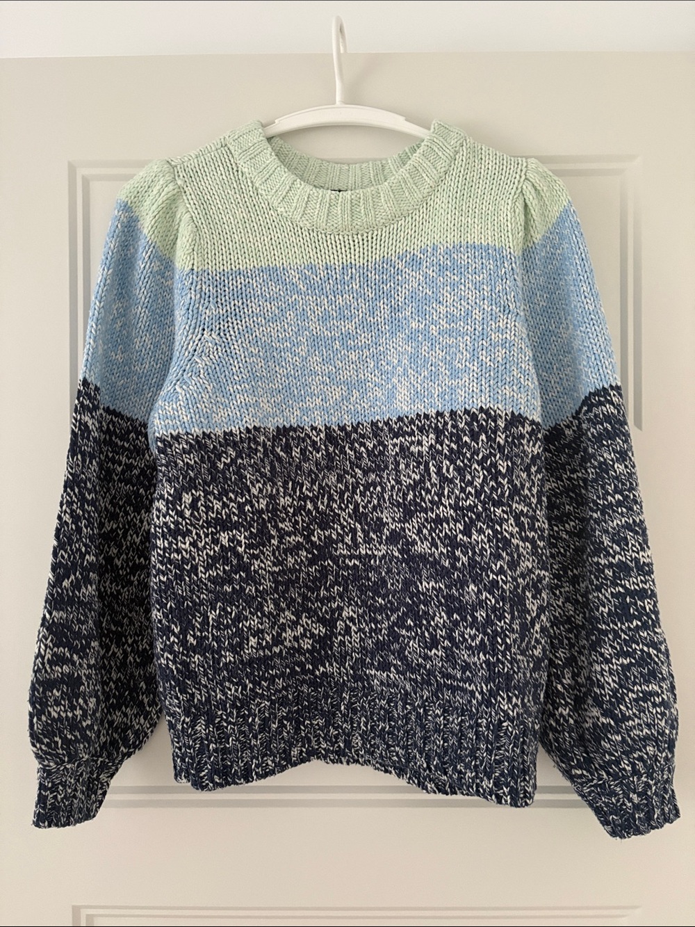 525 America Mint and Navy Knit Sweater